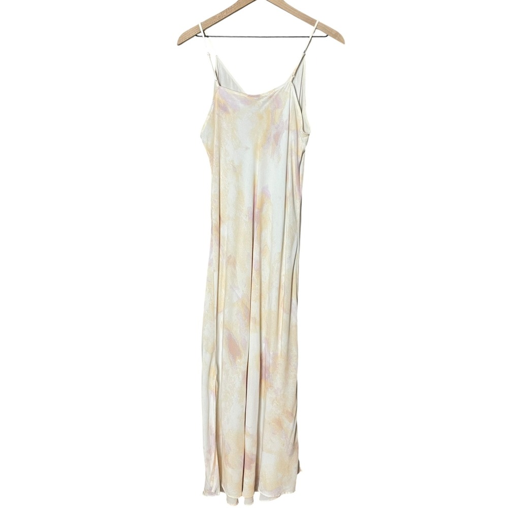 A New Day Slip Dress Pale Tie Dye Cream Purple Size Large Women Midi Side Slits - Picture 4 of 13